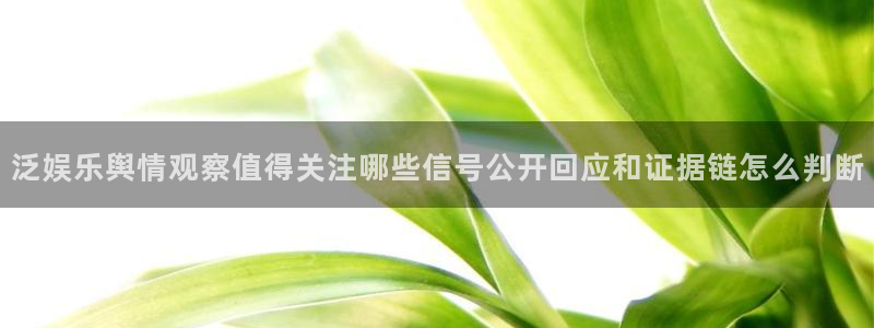 黑料爆料热门:泛娱乐舆情观察值得关注哪些信号公开回应和证据链怎么判断