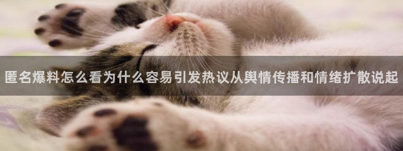 黑料新闻网：匿名爆料怎么看为什么容易引发热议从舆情传播和情绪扩散说起